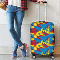 Red Yellow And Blue Camouflage Print Luggage Cover