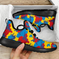 Red Yellow And Blue Camouflage Print Mesh Knit Shoes