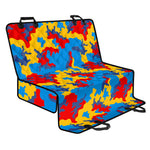 Red Yellow And Blue Camouflage Print Pet Car Back Seat Cover