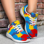 Red Yellow And Blue Camouflage Print Sport Shoes GearFrost