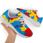 Red Yellow And Blue Camouflage Print Sport Shoes GearFrost