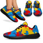 Red Yellow And Blue Camouflage Print Sport Shoes GearFrost