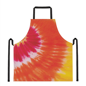 Red Yellow And Orange Tie Dye Print Apron