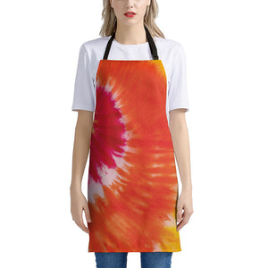 Red Yellow And Orange Tie Dye Print Apron