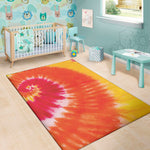 Red Yellow And Orange Tie Dye Print Area Rug