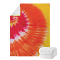 Red Yellow And Orange Tie Dye Print Blanket