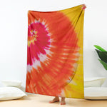 Red Yellow And Orange Tie Dye Print Blanket