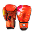 Red Yellow And Orange Tie Dye Print Boxing Gloves