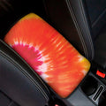 Red Yellow And Orange Tie Dye Print Car Center Console Cover