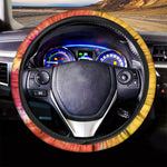 Red Yellow And Orange Tie Dye Print Car Steering Wheel Cover