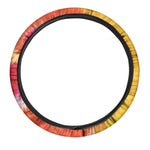 Red Yellow And Orange Tie Dye Print Car Steering Wheel Cover