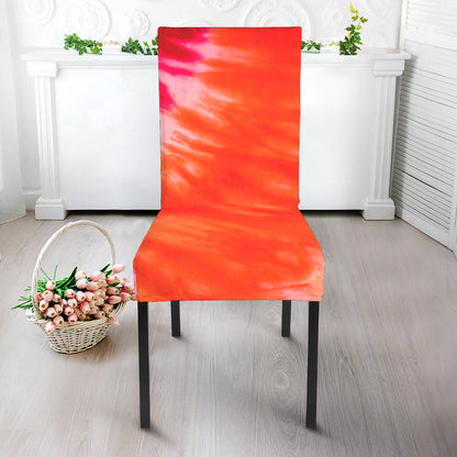 Red Yellow And Orange Tie Dye Print Dining Chair Slipcover