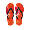 Red Yellow And Orange Tie Dye Print Flip Flops