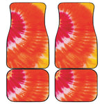 Red Yellow And Orange Tie Dye Print Front and Back Car Floor Mats