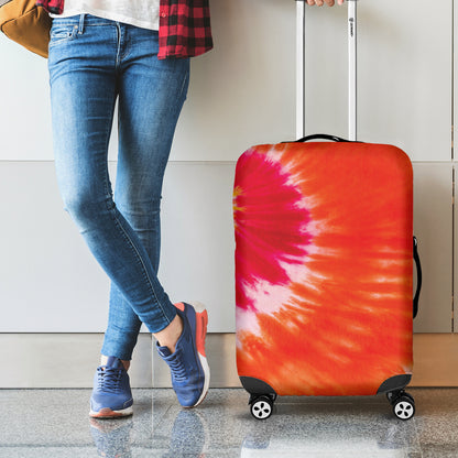 Red Yellow And Orange Tie Dye Print Luggage Cover