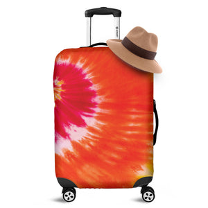 Red Yellow And Orange Tie Dye Print Luggage Cover