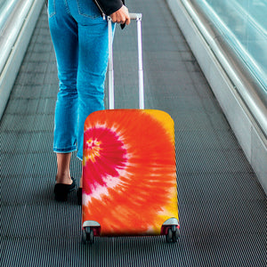 Red Yellow And Orange Tie Dye Print Luggage Cover