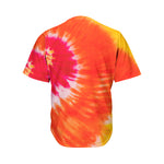 Red Yellow And Orange Tie Dye Print Men's Baseball Jersey