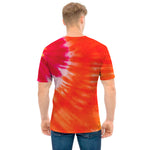 Red Yellow And Orange Tie Dye Print Men's T-Shirt