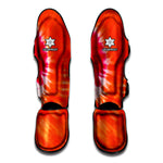 Red Yellow And Orange Tie Dye Print Muay Thai Shin Guard