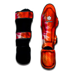 Red Yellow And Orange Tie Dye Print Muay Thai Shin Guard