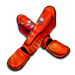 Red Yellow And Orange Tie Dye Print Muay Thai Shin Guard