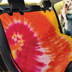 Red Yellow And Orange Tie Dye Print Pet Car Back Seat Cover