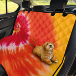 Red Yellow And Orange Tie Dye Print Pet Car Back Seat Cover
