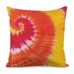 Red Yellow And Orange Tie Dye Print Pillow Cover