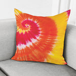Red Yellow And Orange Tie Dye Print Pillow Cover