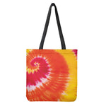 Red Yellow And Orange Tie Dye Print Tote Bag