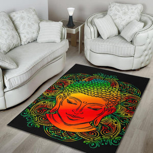 Reggae Buddha Print Area Rug GearFrost