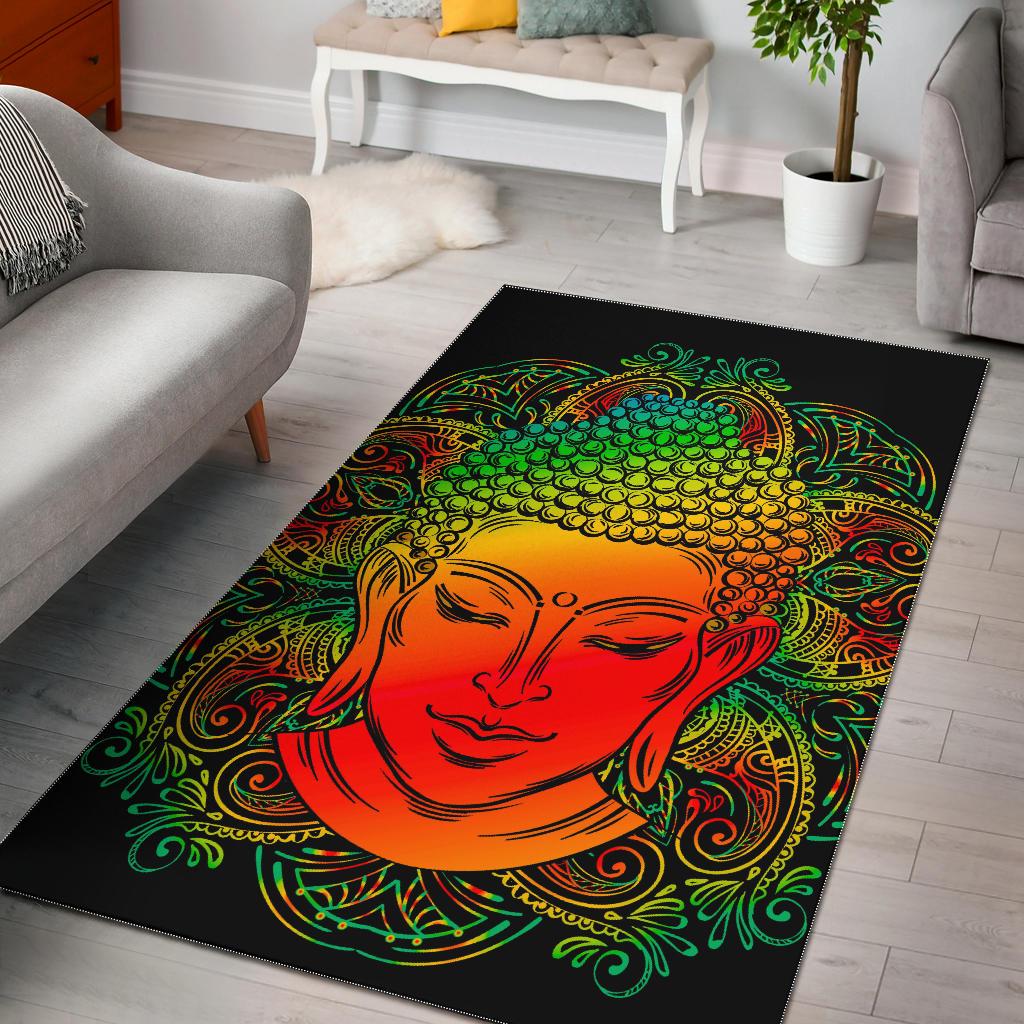 Reggae Buddha Print Area Rug GearFrost