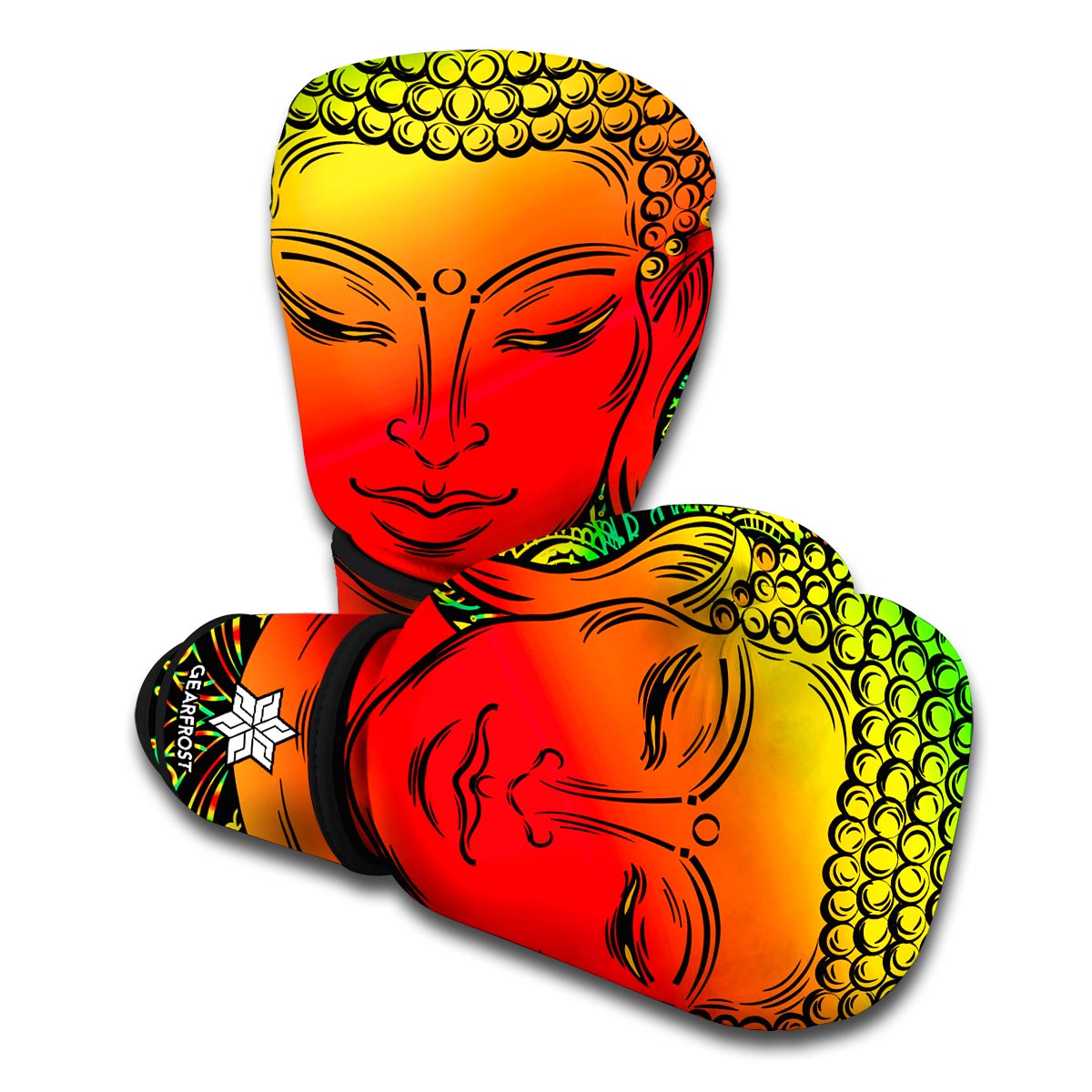 Reggae Buddha Print Boxing Gloves