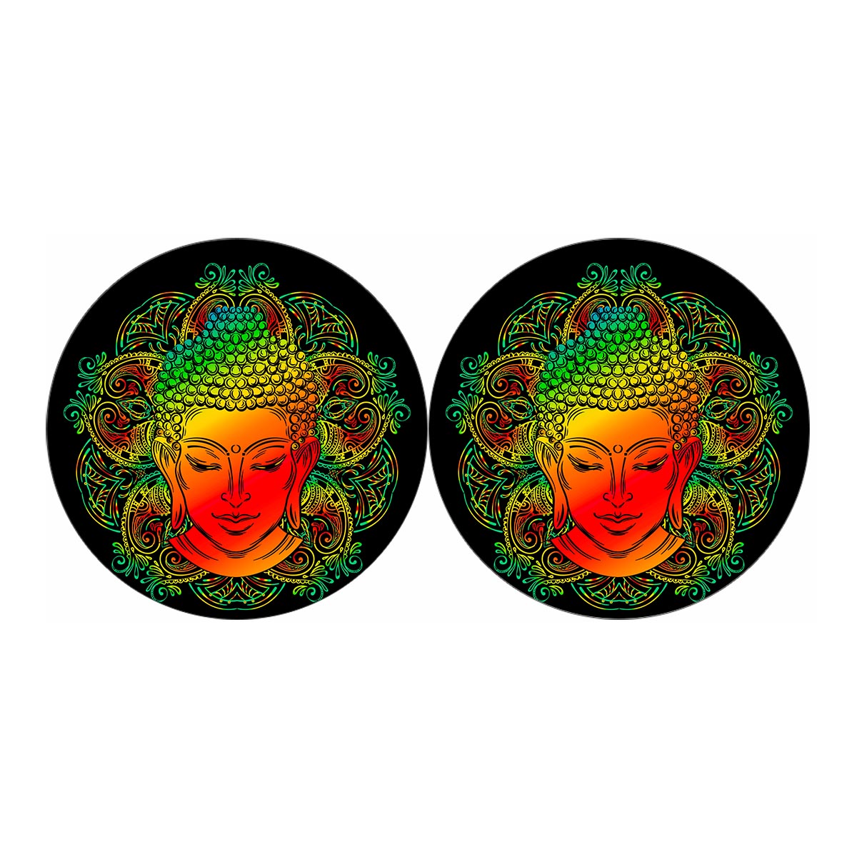 Reggae Buddha Print Car Coasters