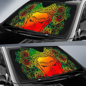 Reggae Buddha Print Car Sun Shade GearFrost