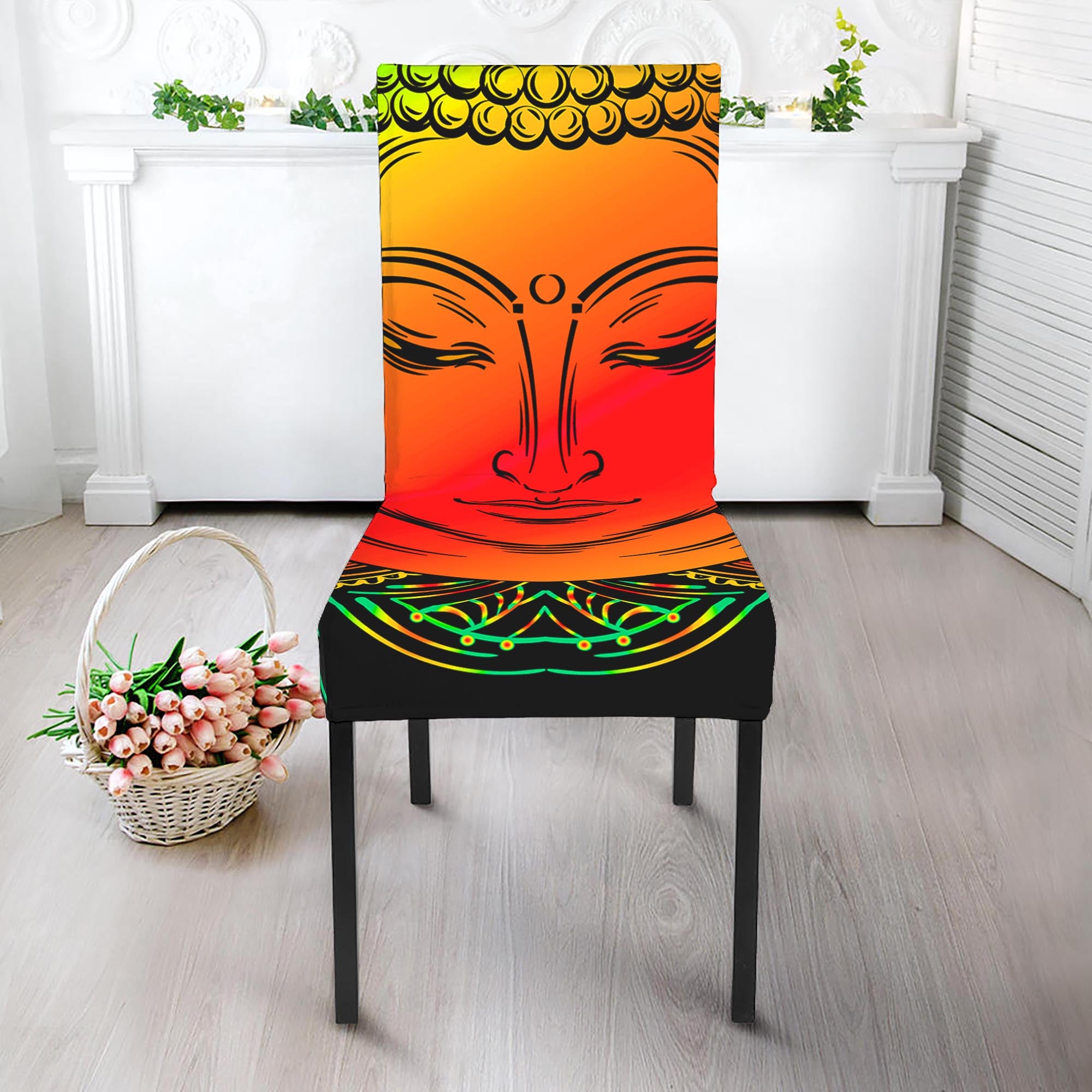 Reggae Buddha Print Dining Chair Slipcover