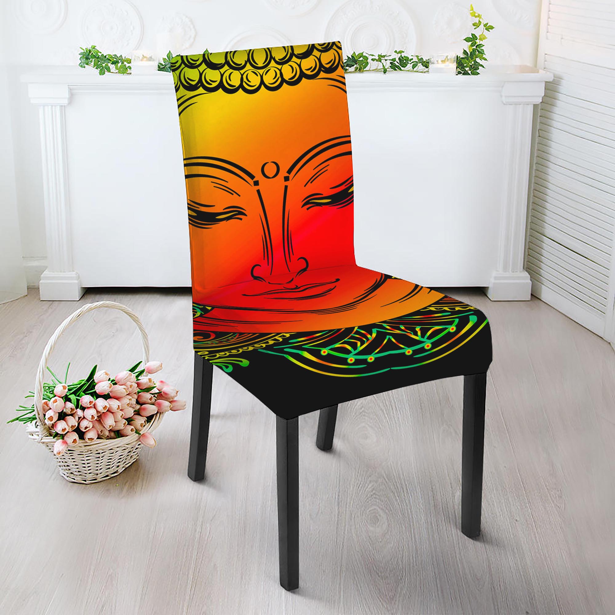 Reggae Buddha Print Dining Chair Slipcover