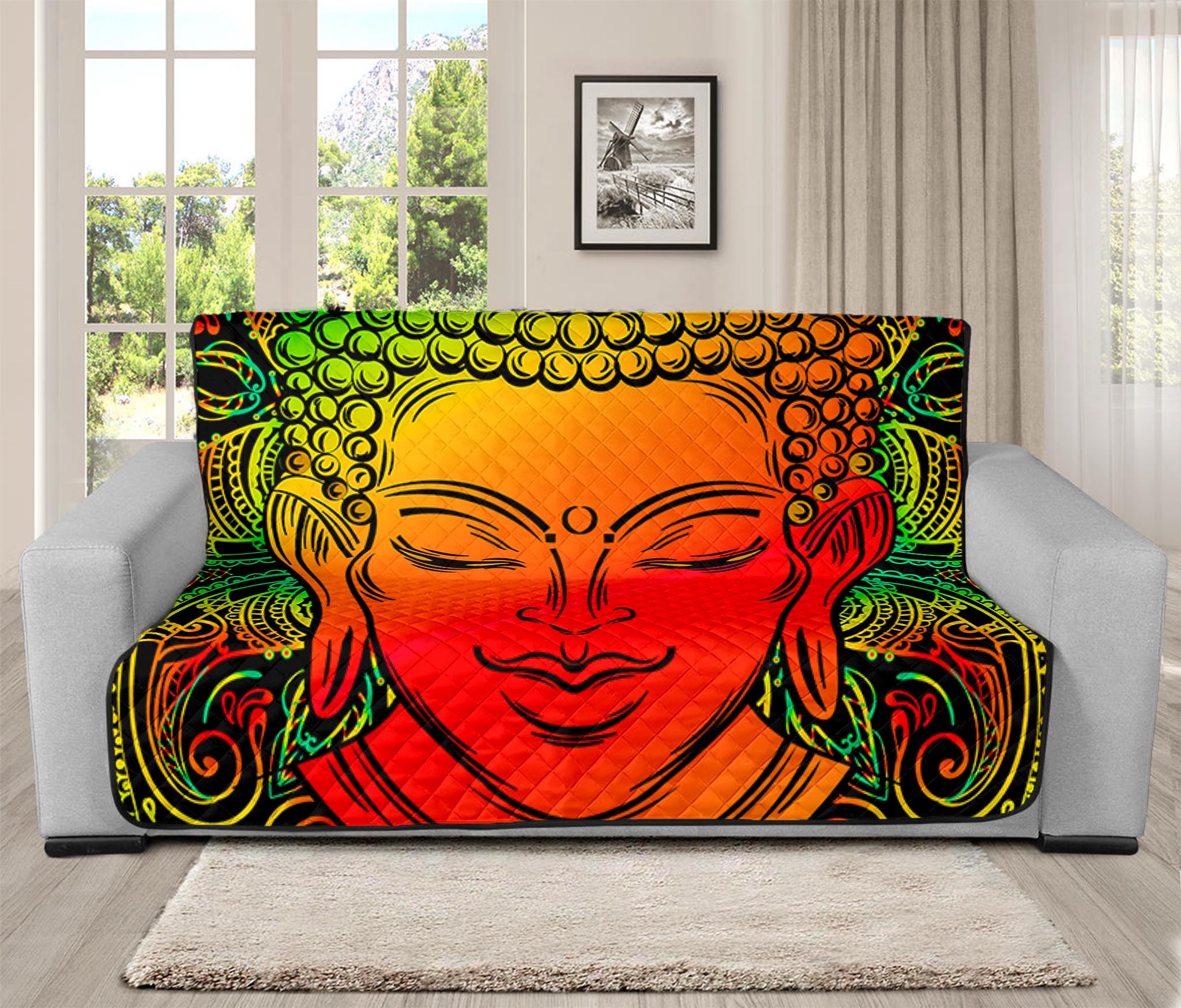 Reggae Buddha Print Futon Protector