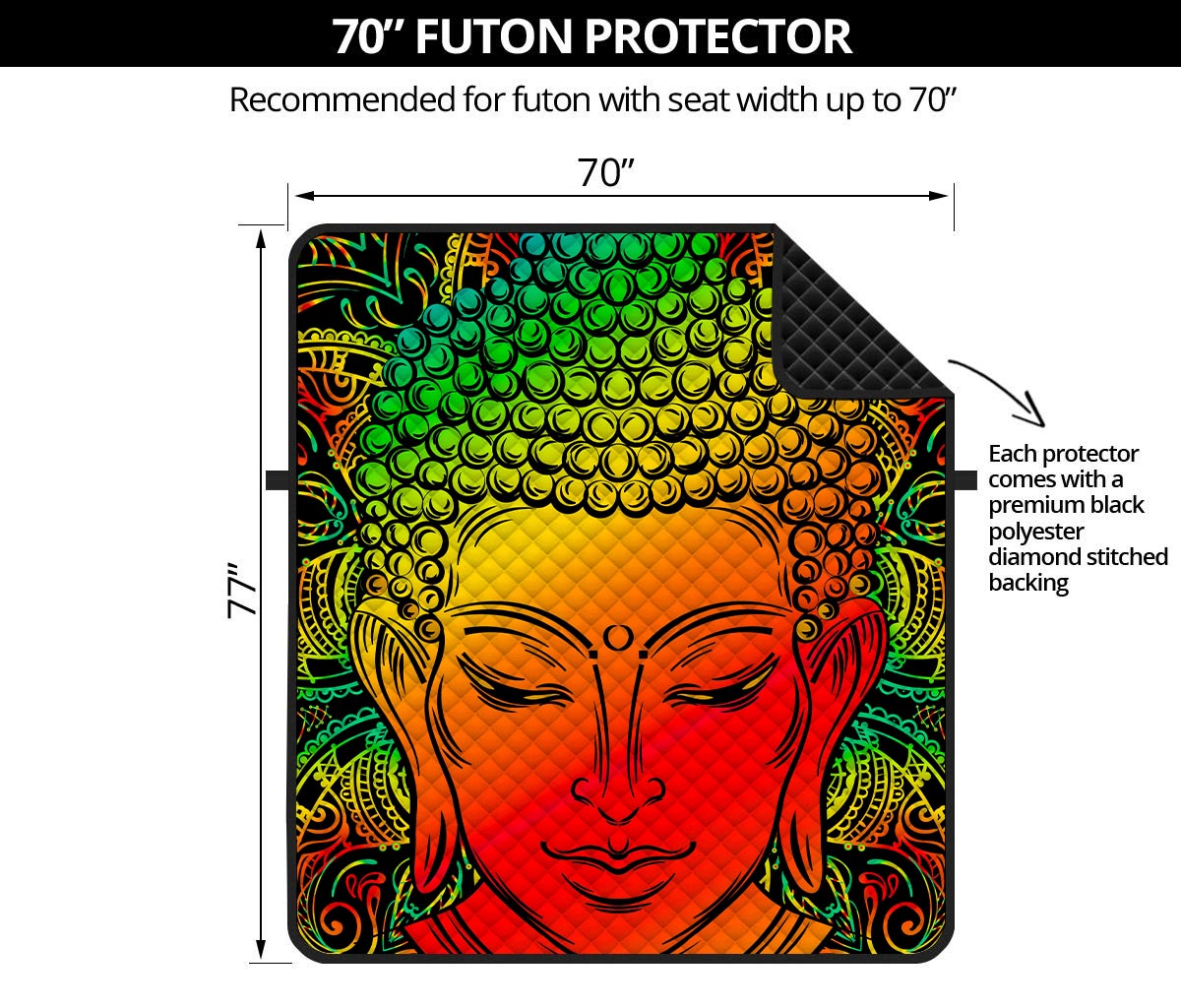 Reggae Buddha Print Futon Protector