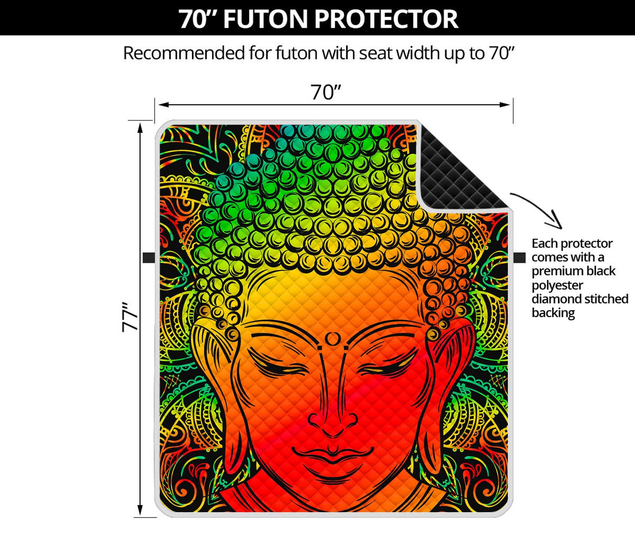 Reggae Buddha Print Futon Protector