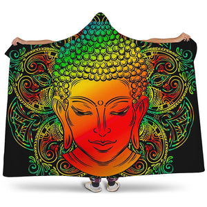 Reggae Buddha Print Hooded Blanket