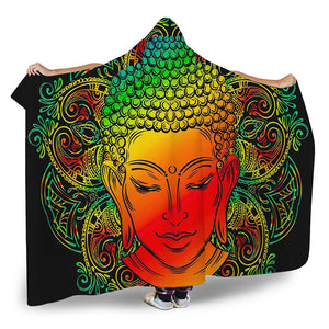 Reggae Buddha Print Hooded Blanket