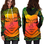 Reggae Buddha Print Hoodie Dress GearFrost