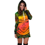 Reggae Buddha Print Hoodie Dress GearFrost