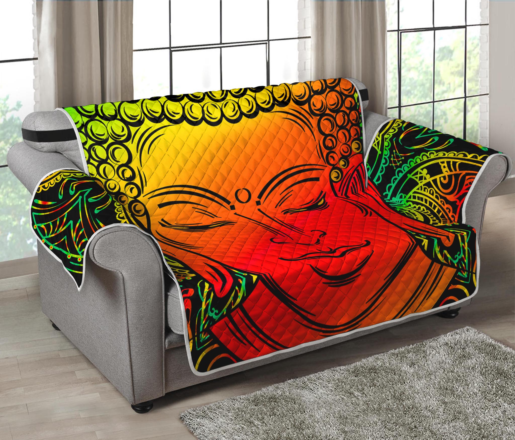 Reggae Buddha Print Loveseat Protector