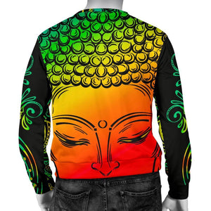 Reggae Buddha Print Men's Crewneck Sweatshirt GearFrost