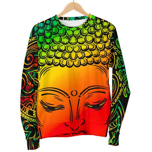 Reggae Buddha Print Men's Crewneck Sweatshirt GearFrost