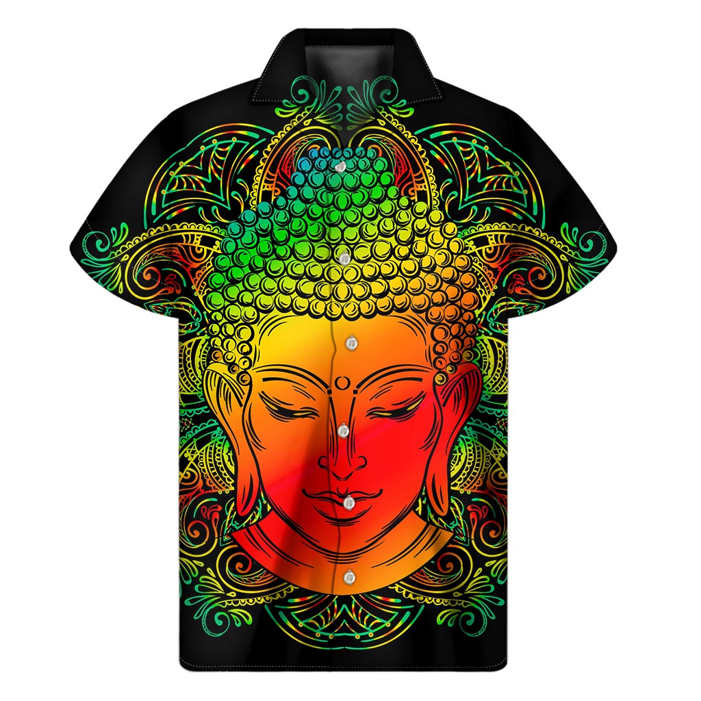 Reggae Buddha Print Men's Short Sleeve Shirt