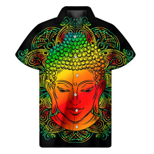 Reggae Buddha Print Men's Short Sleeve Shirt